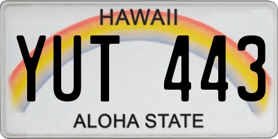 HI license plate YUT443