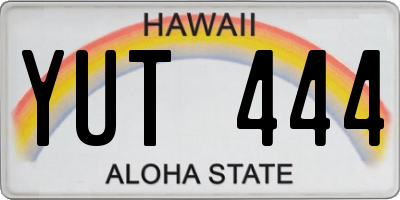 HI license plate YUT444