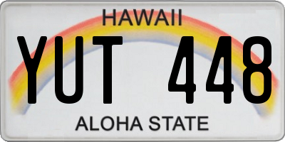 HI license plate YUT448