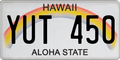 HI license plate YUT450