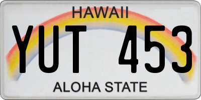HI license plate YUT453