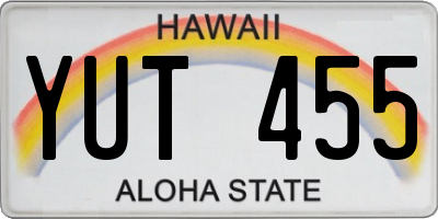 HI license plate YUT455