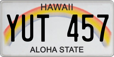 HI license plate YUT457
