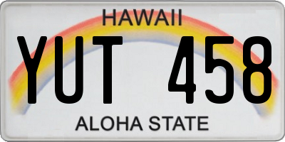 HI license plate YUT458