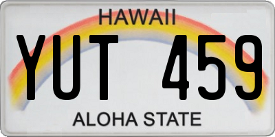 HI license plate YUT459
