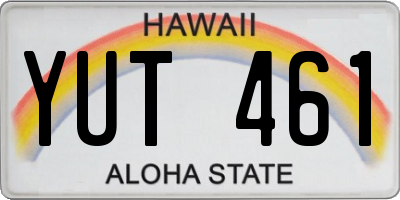 HI license plate YUT461