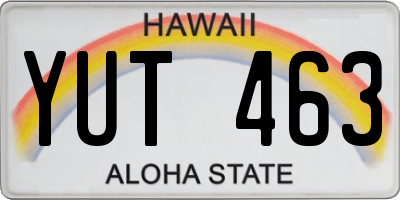 HI license plate YUT463