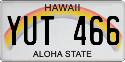 HI license plate YUT466