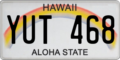 HI license plate YUT468
