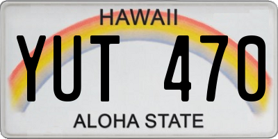 HI license plate YUT470