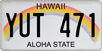 HI license plate YUT471
