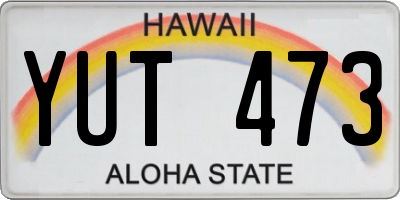 HI license plate YUT473