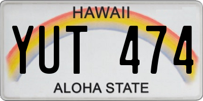 HI license plate YUT474