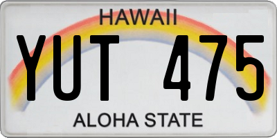 HI license plate YUT475