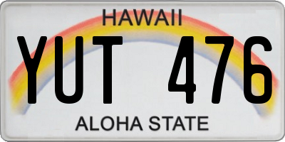HI license plate YUT476