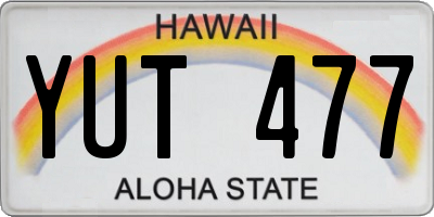 HI license plate YUT477