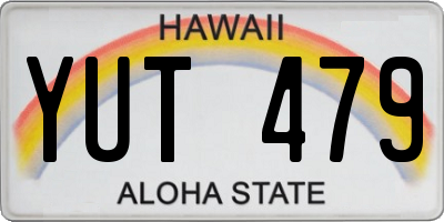 HI license plate YUT479