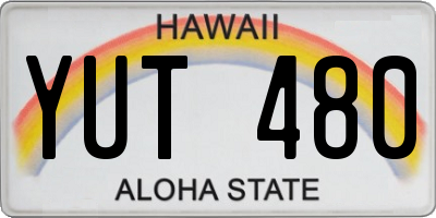 HI license plate YUT480