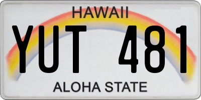 HI license plate YUT481