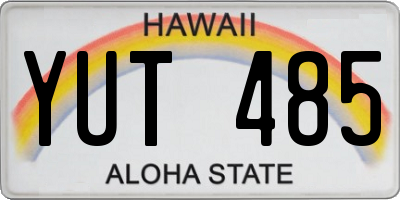 HI license plate YUT485