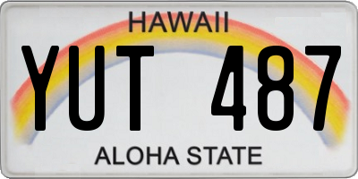 HI license plate YUT487