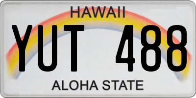 HI license plate YUT488