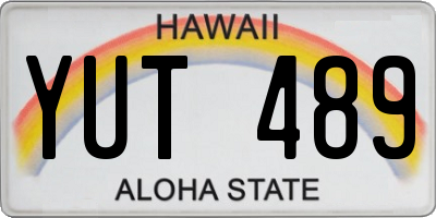 HI license plate YUT489
