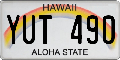 HI license plate YUT490