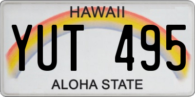HI license plate YUT495