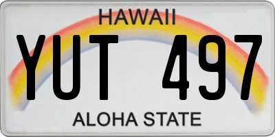 HI license plate YUT497