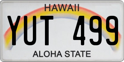 HI license plate YUT499