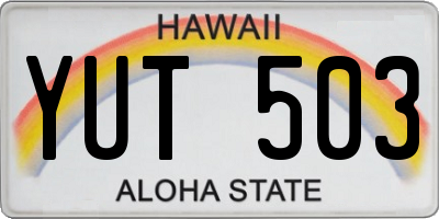 HI license plate YUT503