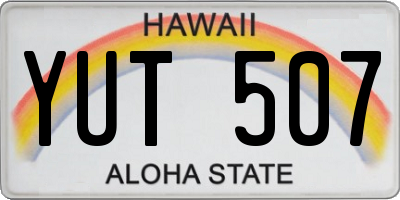 HI license plate YUT507