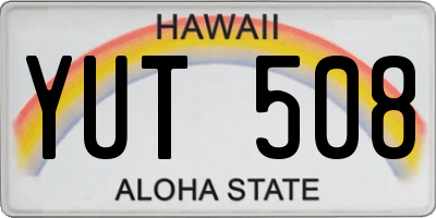 HI license plate YUT508
