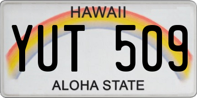 HI license plate YUT509