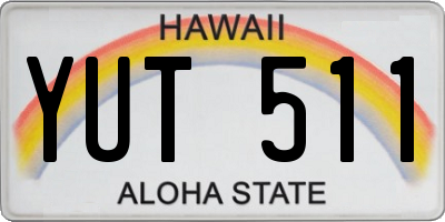 HI license plate YUT511