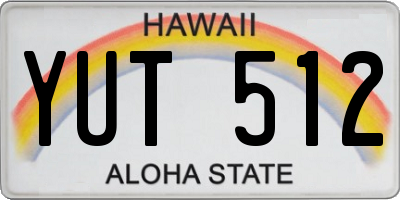 HI license plate YUT512