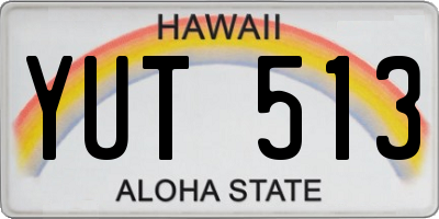 HI license plate YUT513