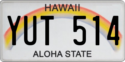 HI license plate YUT514