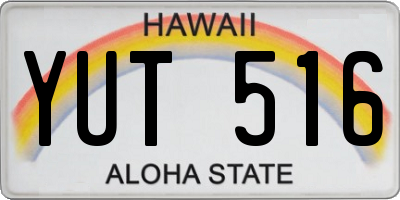 HI license plate YUT516