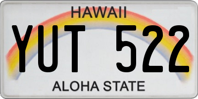 HI license plate YUT522