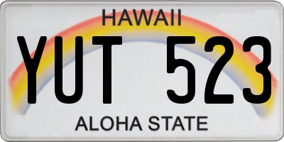 HI license plate YUT523