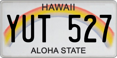 HI license plate YUT527