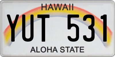 HI license plate YUT531