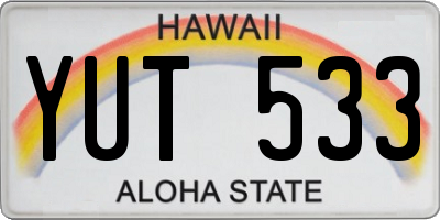 HI license plate YUT533