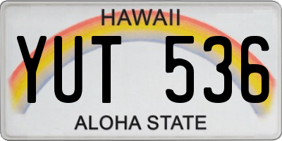 HI license plate YUT536