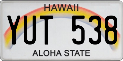 HI license plate YUT538