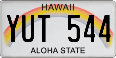HI license plate YUT544