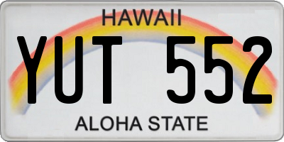 HI license plate YUT552