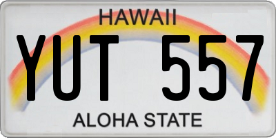 HI license plate YUT557